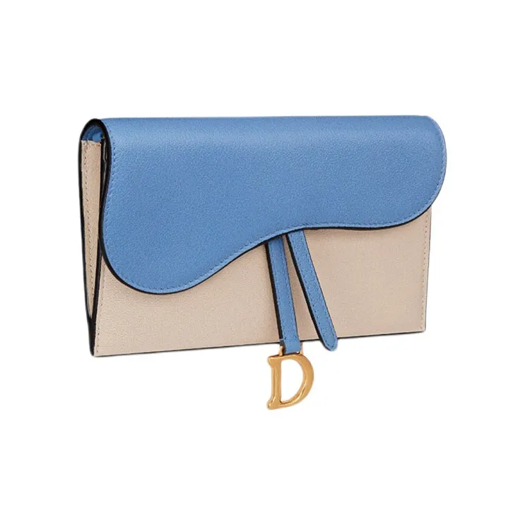 DIOR Saddle Sheepskin Saddle Bag Chain Wallet Handbag Shoulder Bag Crossbody Bag Women's Nude/Klein Blue-1
