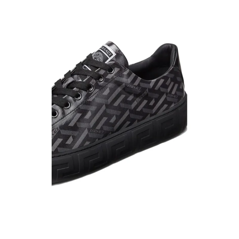 VERSACE Greca La Greca Low Top Stylish Skateboarding Shoes Men's Black-4