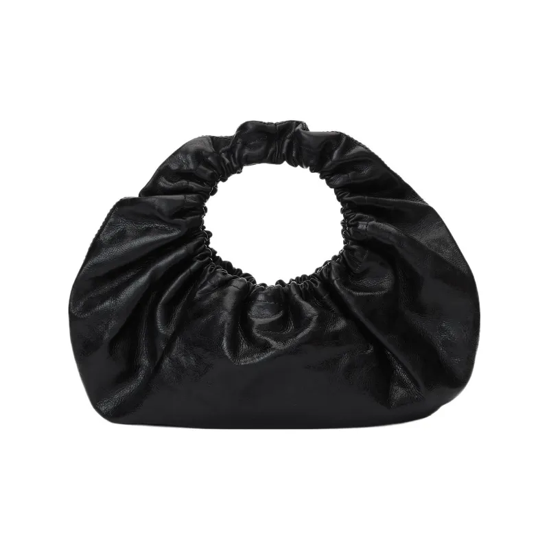 Alexander Wang Crackled Patent Leather One Shoulder Handbags Small Size Women's Black-2