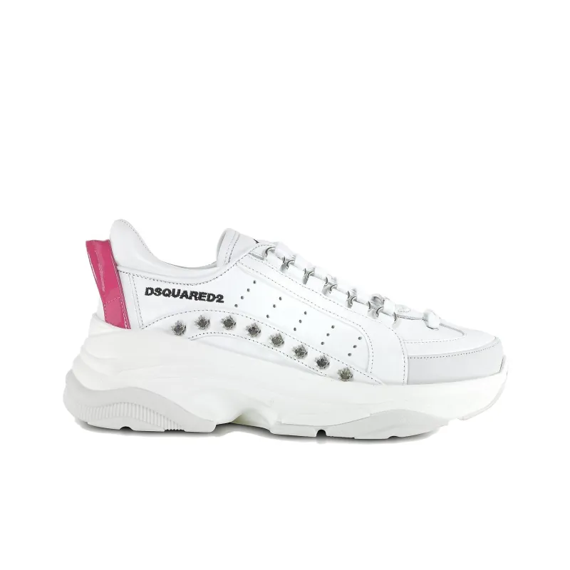 DSQUARED 2 Bumpy 551 Low-Top Athletic Shoes Men's White Red-1