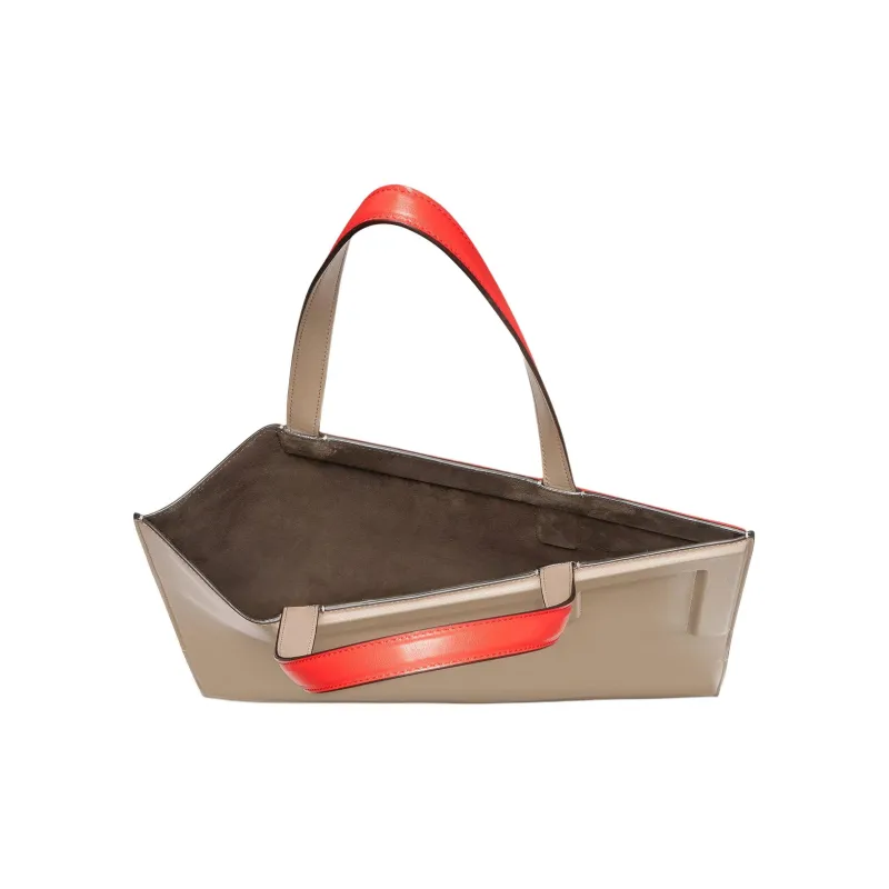 FENDI Leather One Shoulder Handbags Large Size Women's _Nsec Red & Dove Gray & Light Blue-3