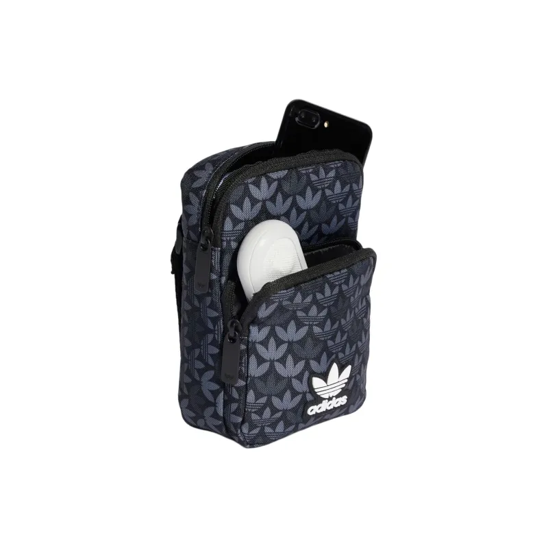 Adidas Originals Recycled Polyester Plain Weave Fabric Crossbody Bag, Shoulder Bag Regular Unisex Black-3