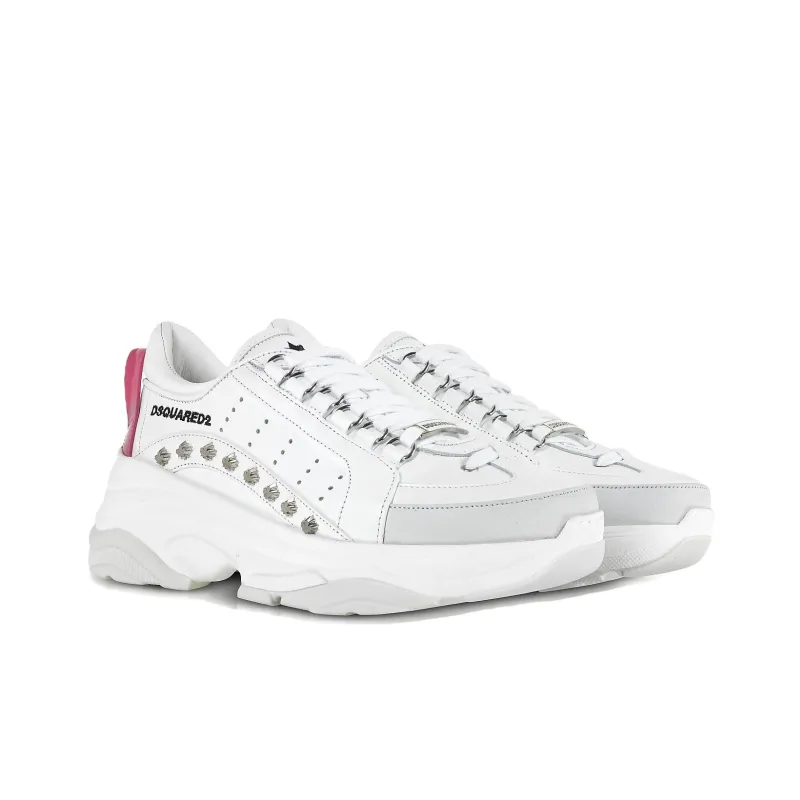 DSQUARED 2 Bumpy 551 Low-Top Athletic Shoes Men's White Red-4