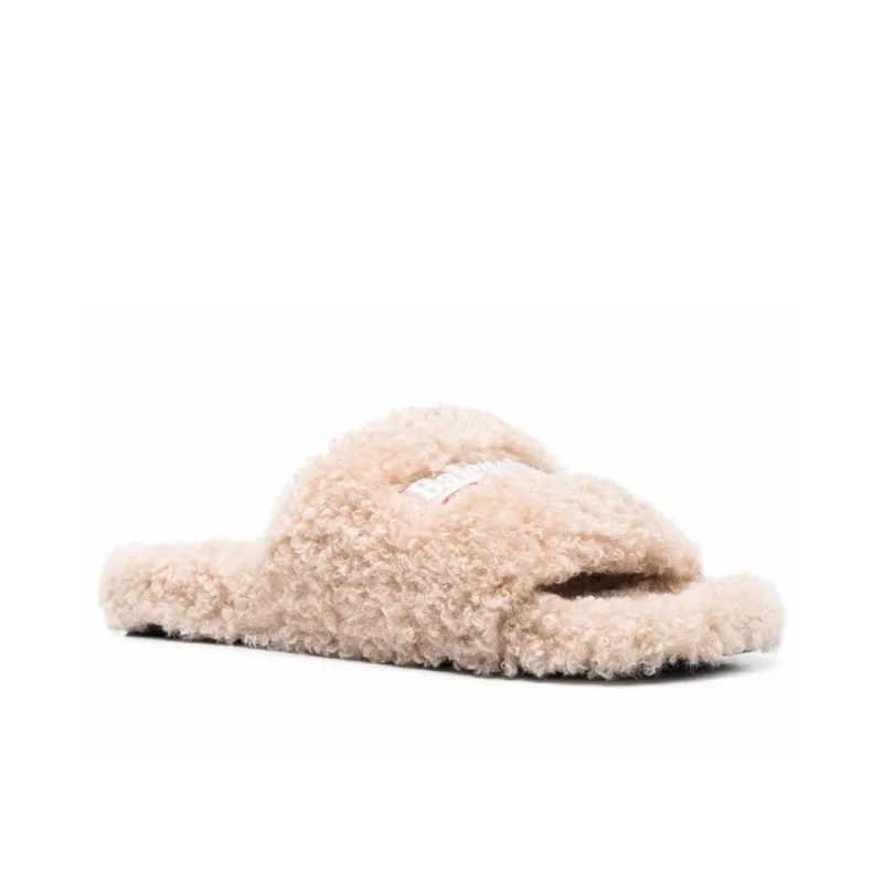 Male Balenciaga Furry Sandals - POIZON