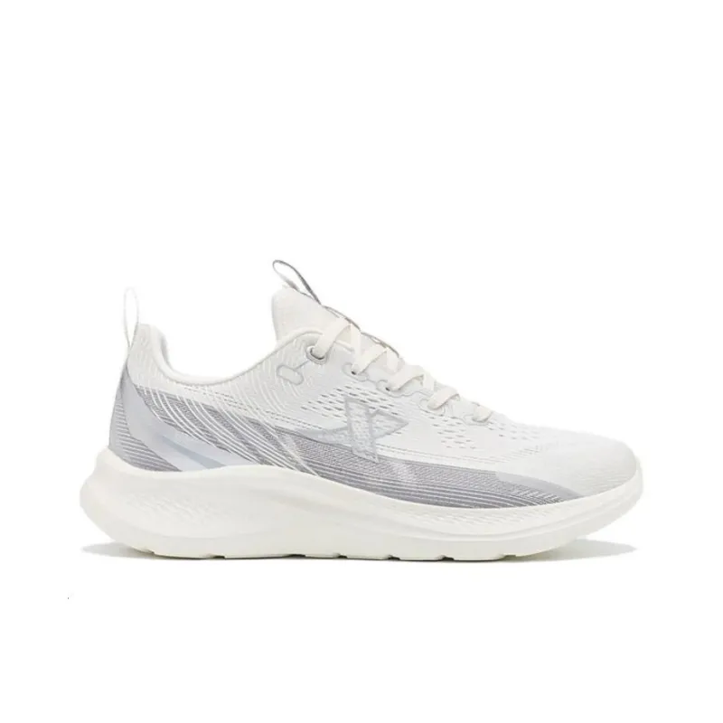 XTEP Cushioning Anti Slip And Wear Resistant Low Top Running Shoes Men's White Gray-1