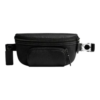 COACH Belt Pebbled Leather Sling Bag Crossbody Bag Fanny Pack Medium Size Men's Black