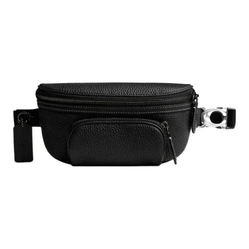 COACH Belt Pebbled Leather Sling Bag Crossbody Bag Fanny Pack Medium Size Men's Black