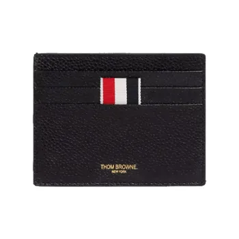 THOM BROWNE· Leather Wallets Card Holders Regular Men's Black