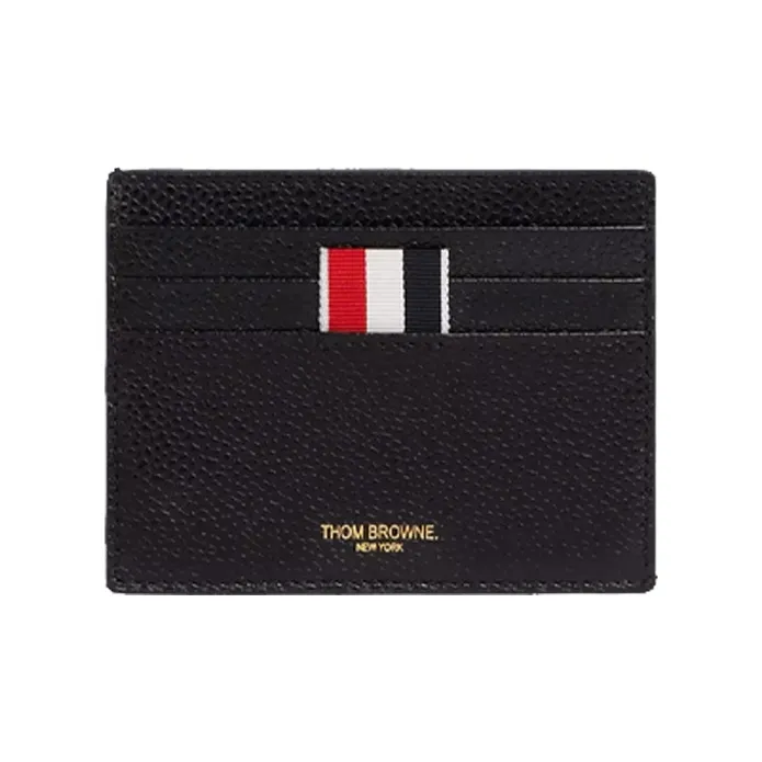 THOM BROWNE· Leather Wallet, Card Holder Regular Men's Black-0