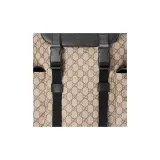 Gucci Schlüsseletui Guccissima Beige Canvas und dunkelbraune Ledereinfassung 268833