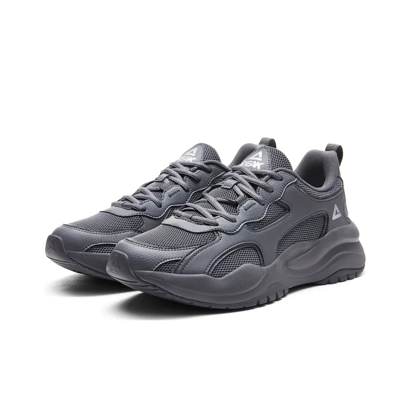 PEAK Tidal Wave Cushioning Anti Slip And Wear Resistant Rebound Low Top Casual Shoes Men's Paloma Gray-2