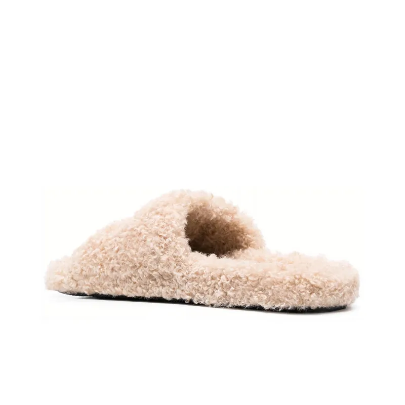 Male Balenciaga Furry Sandals - POIZON