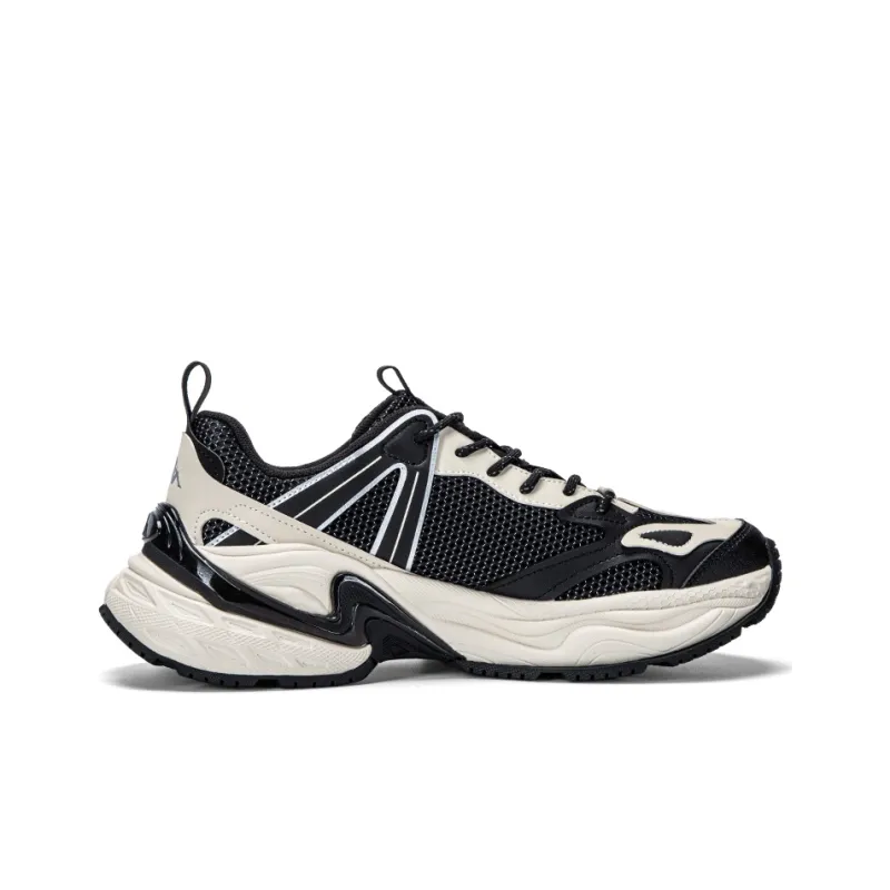 Kappa Anti Slip Wear Resistant Low Top Chunky Sneakers Men's Black-1