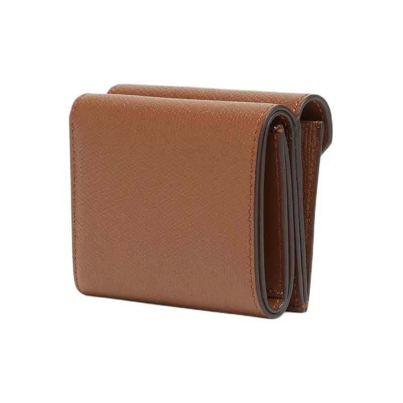 FENDI FF Diamonds Series Leather Wallet Medium Size Women's Brown-1