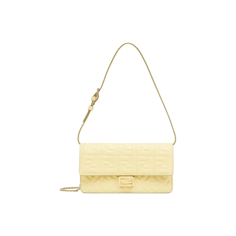 FENDI Baguette Sheepskin Wallet, Crossbody Bag, Shoulder Bag Women's Yellow-0
