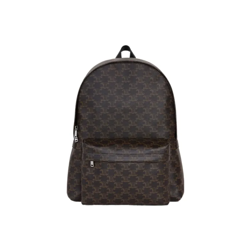 CELINE Cow Leather Backpack Medium Size Men's Black-0