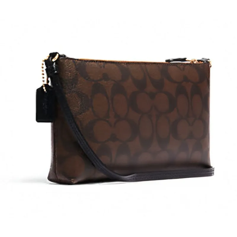 COACH Zip Top Crossbody Leather Document Bag Crossbody Bag Shoulder Bag Women's Brown Monogram-1
