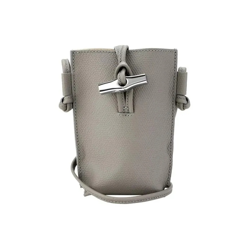 LONGCHAMP Roseau Cow Leather One Shoulder Crossbody Cell Phone Pouch Regular Women's Dove Color-3