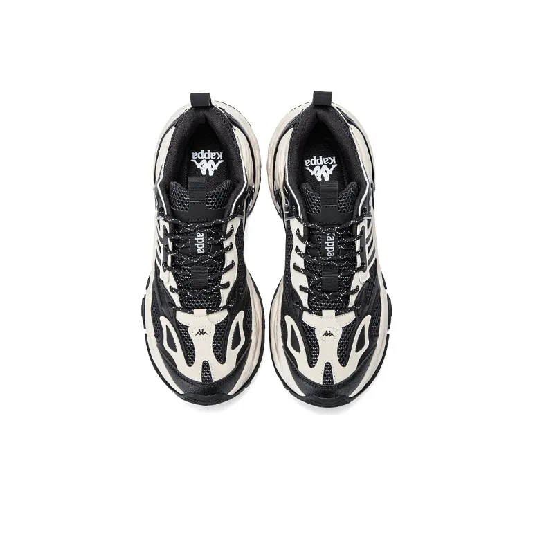 Kappa Anti Slip Wear Resistant Low Top Chunky Sneakers Men's Black-3