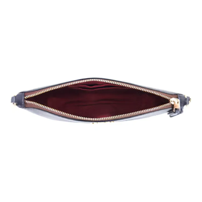COACH Zip Top Crossbody Leather Document Bag Crossbody Bag Shoulder Bag Women's Brown Monogram-3