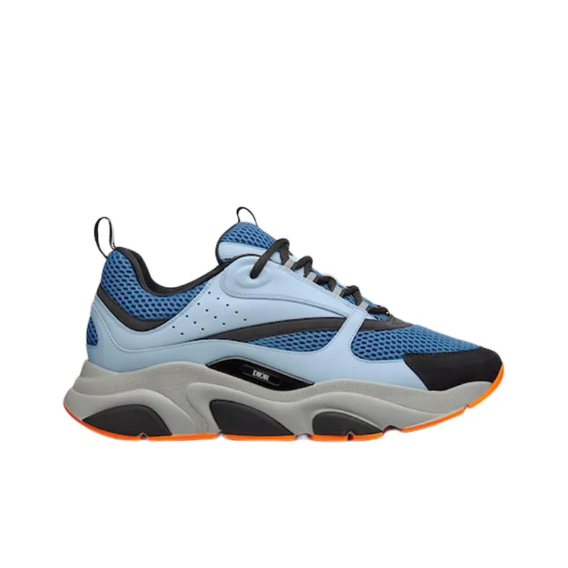 DIOR B22 Blue Technical Mesh Light Blue Grey Orange-2