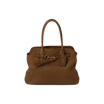 MIU MIU Aventure Nappa Leather Bag Handbag Oak