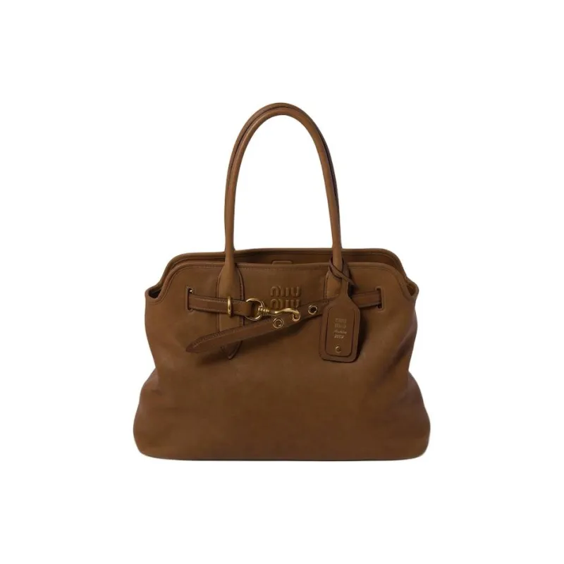 MIU MIU Aventure Nappa Leather Bag Handbag Oak-0