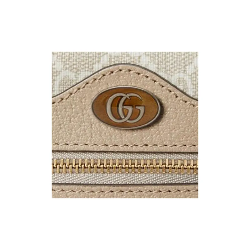 GUCCI Ophidia Canvas With Leather Camera Bag, Shoulder Bag, Crossbody Bag Mini Women's Beige/White-6
