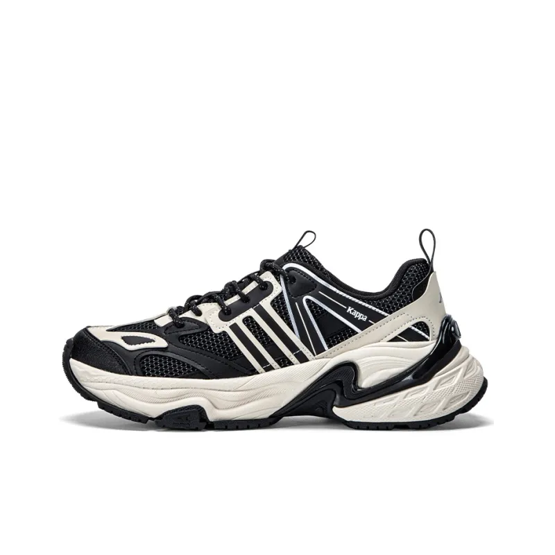 Kappa Anti Slip Wear Resistant Low Top Chunky Sneakers Men's Black-0