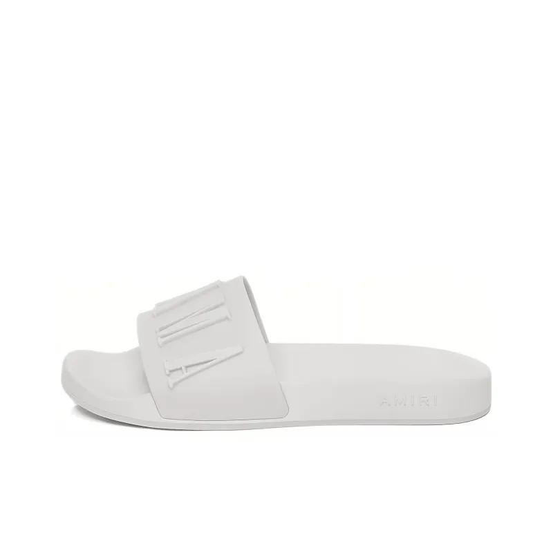 AMIRI Logo Pool Slide 'White'-0