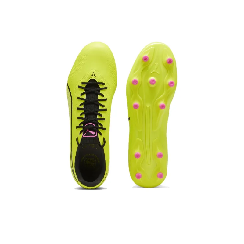 PUMA King Pro AG Short Rubber Studs FG Long Rubber Studs Slip Resistant Soccer Shoes Unisex Green Black-3