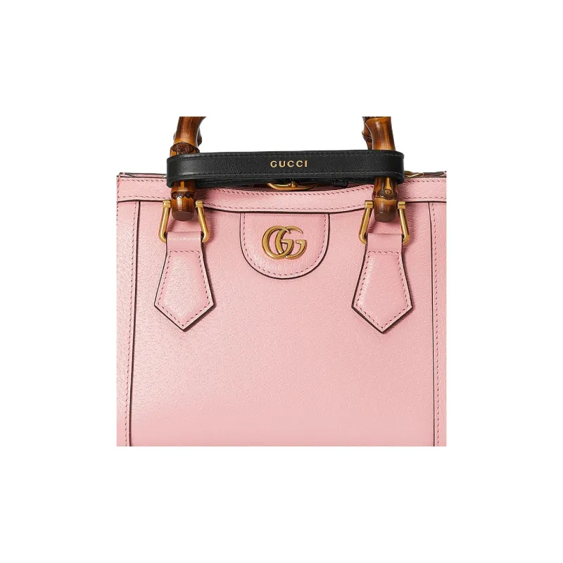 GUCCI Leather Tote Bag Shopping Bag Shoulder Bag Handbag Mini Women's Pink-7