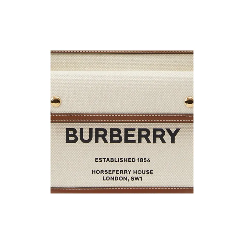 Burberry Cotton And Polyurethane Shoulder Bag Crossbody Bag Handbag Mini Women's Natural Malt Brown-4