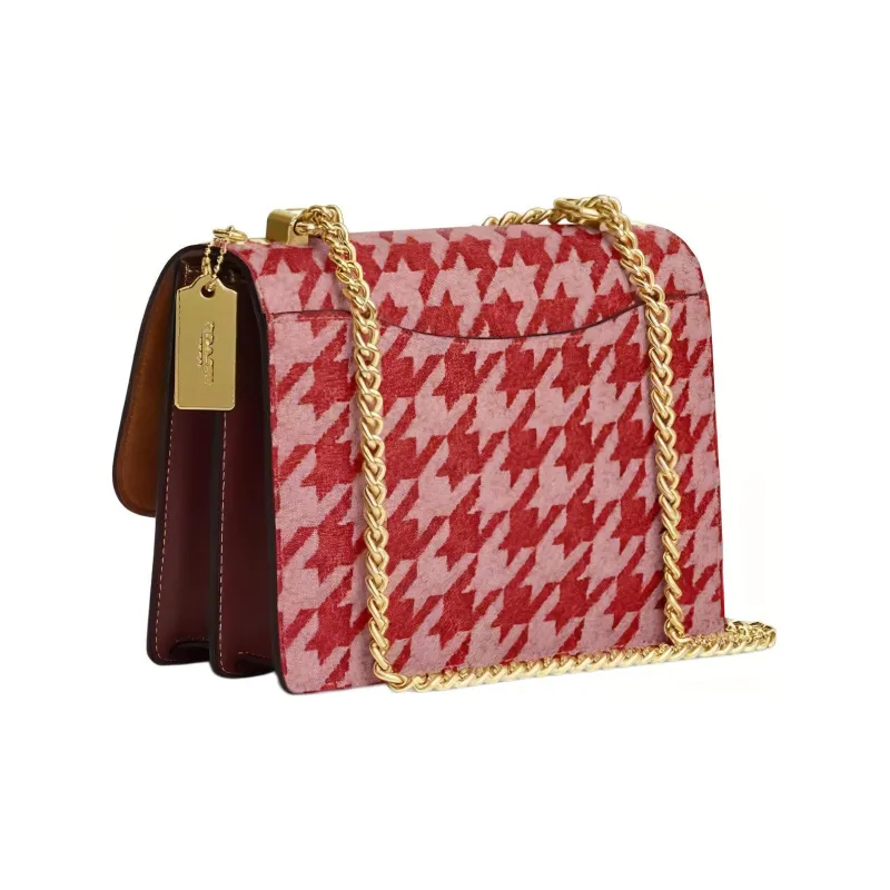 COACH Klare Leather Square Bag Handbag, Shoulder Bag Women's Red-1