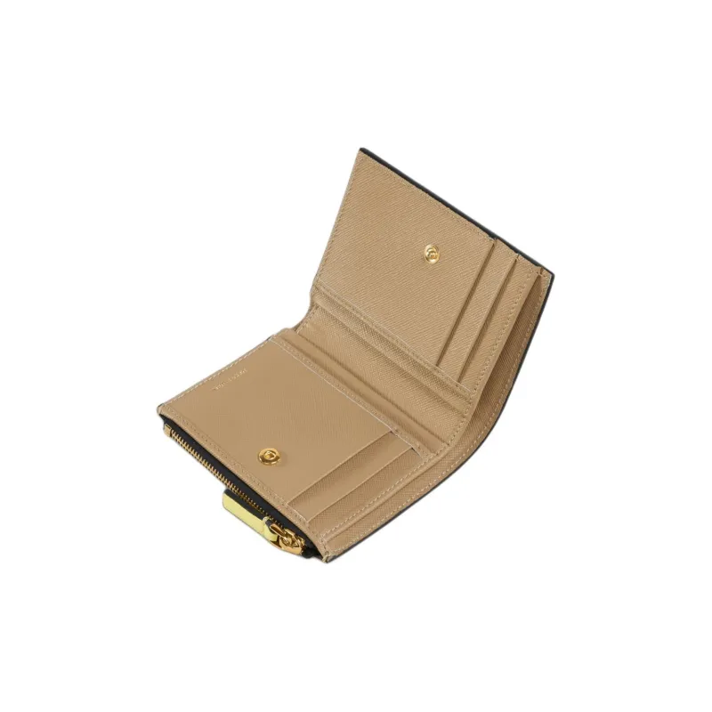 MARNI Calfskin Wallet Women's Yellow Green & Beige-3