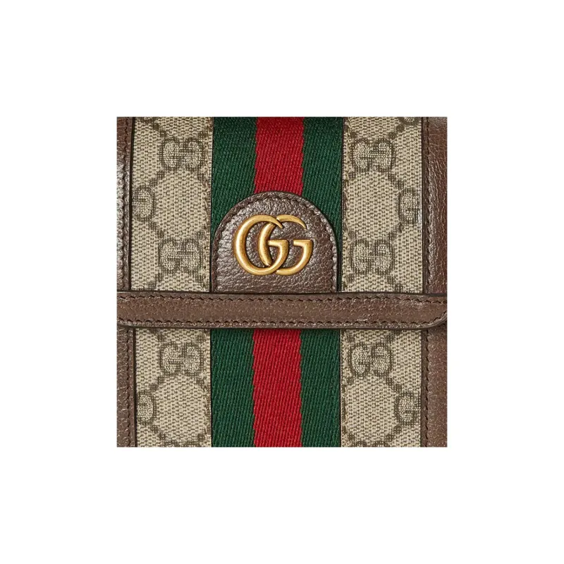 GUCCI Ophidia Canvas Combo Bag, Wallet, Card Holder, Cell Phone Pouch Trumpets Unisex Ebony-8