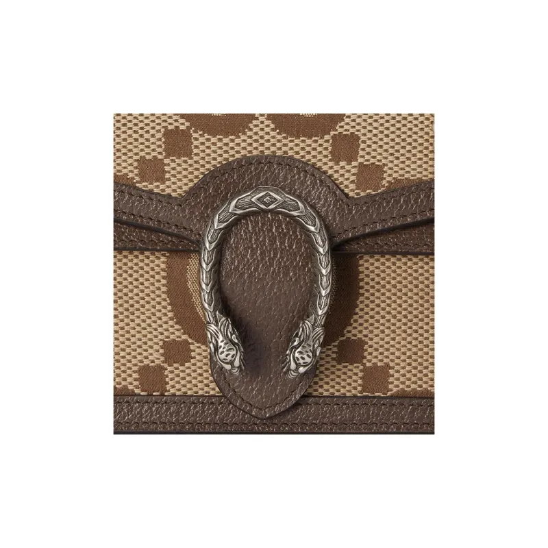 GUCCI Dionysus Canvas With Leather Trim Flap Bag Chain Bag Shoulder Bag Crossbody Bag Extra Mini Women's Beige Brown-7