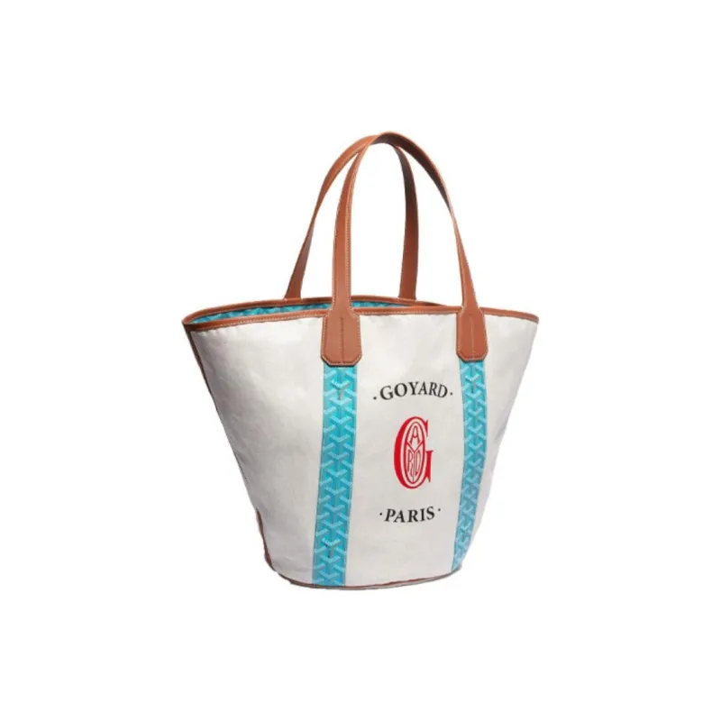 GOYARD Belharra Cotton Cow Leather Tote One Shoulder Handbag Women's Turquoise-2
