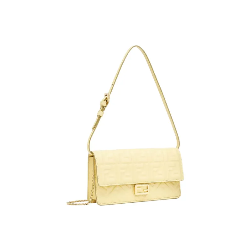 FENDI Baguette Sheepskin Wallet, Crossbody Bag, Shoulder Bag Women's Yellow-1