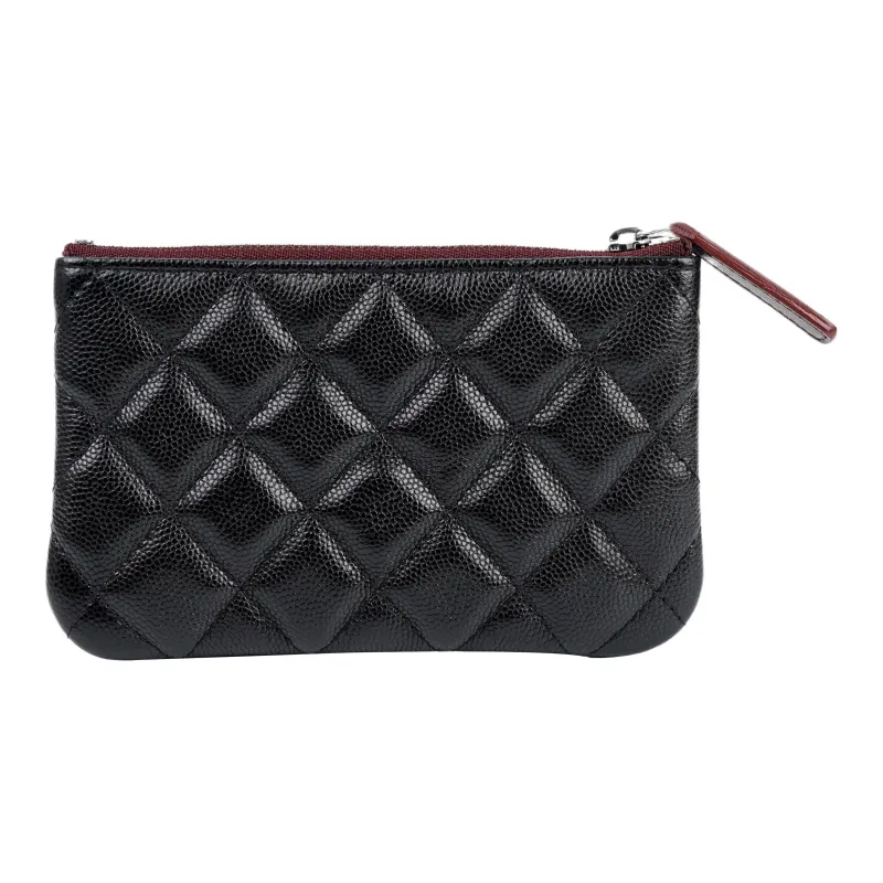 CHANEL Cow Leather Pouch Clutch Women's Black-2