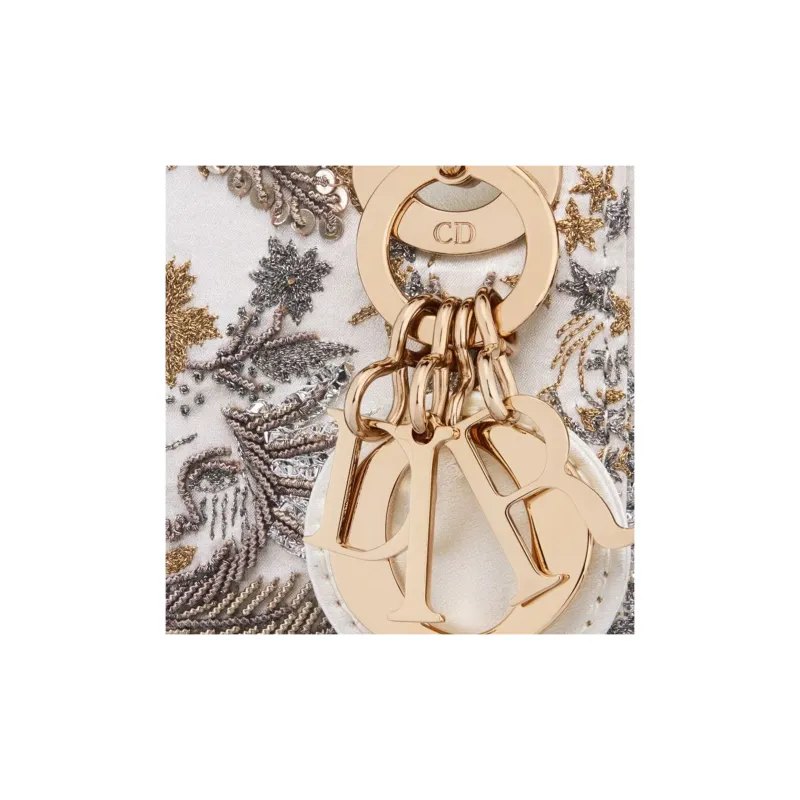 DIOR Lady Dior Satin Crossbody One Shoulder Handbags Women's Multicolor-5