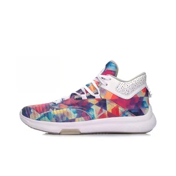 LiNing Samuel II. Wade Slip-Resistant Mid-Top Vintage Basketball Shoes Men's Rainbow