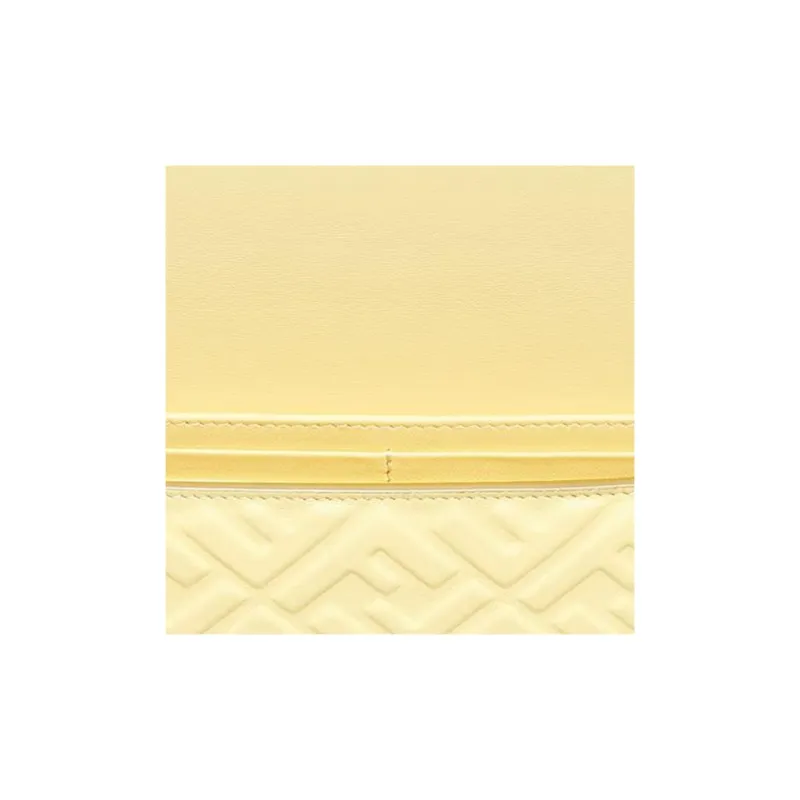 FENDI Baguette Sheepskin Wallet, Crossbody Bag, Shoulder Bag Women's Yellow-4