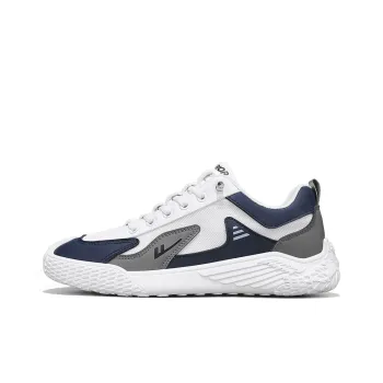 Warrior Durable Lightweight And Breathable Low Top White Sneakers No Lace Up Running Shoes Men's White Blue