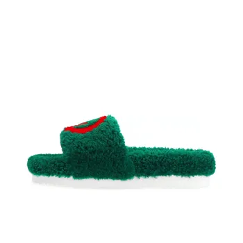 GUCCI Rubber Sole Slide Slippers Women's Green