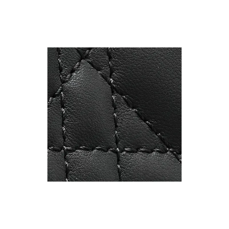 DIOR Lady Dior Matte Cow Leather Lady Dior Bag Portable One Shoulder Crossbody Clutch Medium Size Women's Black-3