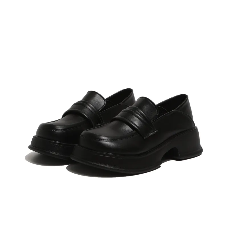 SHUXI Loafers 5cm Women's Black-2