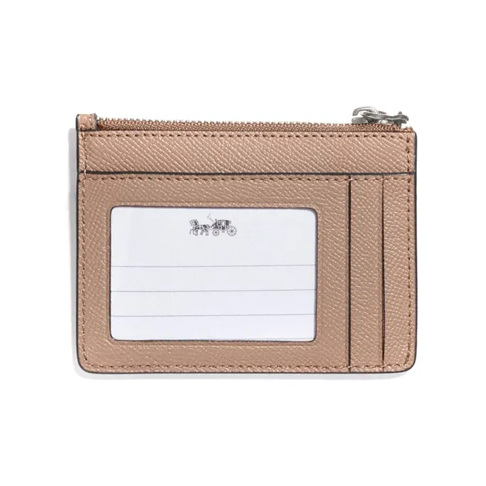 COACH Leather Card Holder Card Holder Mini Women's Nude Brown-1