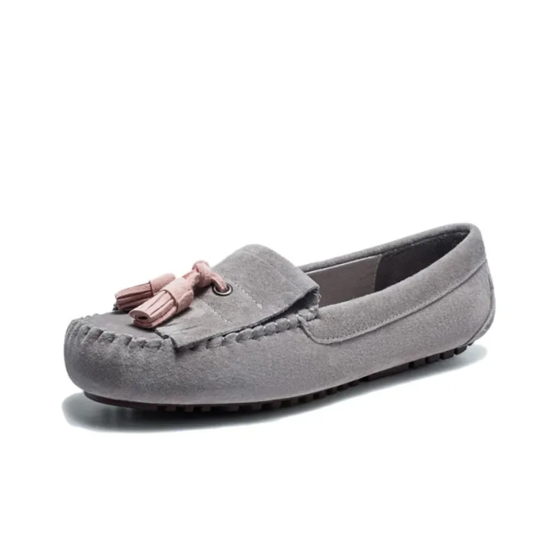 OZZEG Gommino Loafers Women's Maroon/Light Chestnut/Stylish Gray/Pitch Black-7