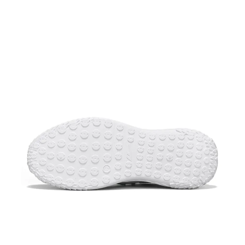 Warrior Durable Lightweight And Breathable Low Top White Sneakers No Lace Up Running Shoes Men's White Blue-4